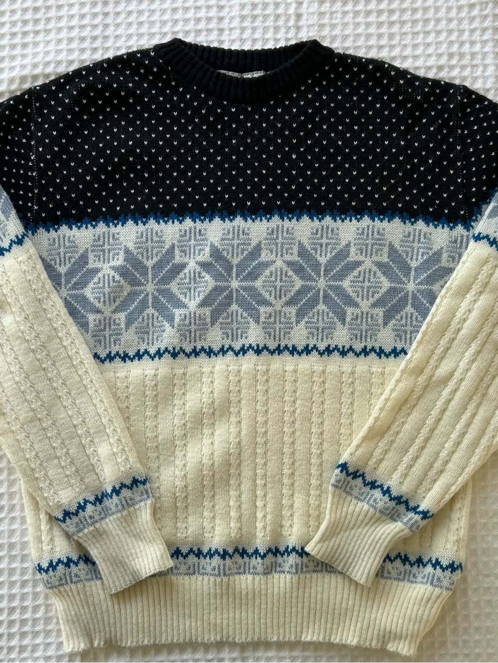 Vintage Fair Isle Sweater Eclectic Grandpa Crewneck Winter Nordic Après-ski 90s